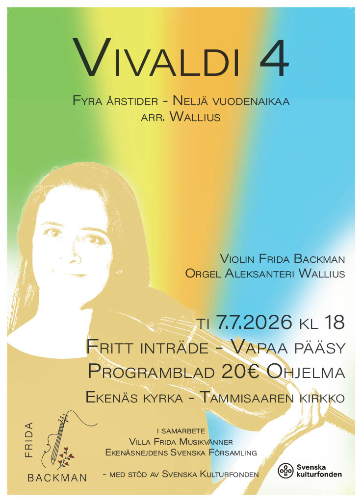 Konsert i Ekenäs kyrka 7.7 kl. 18