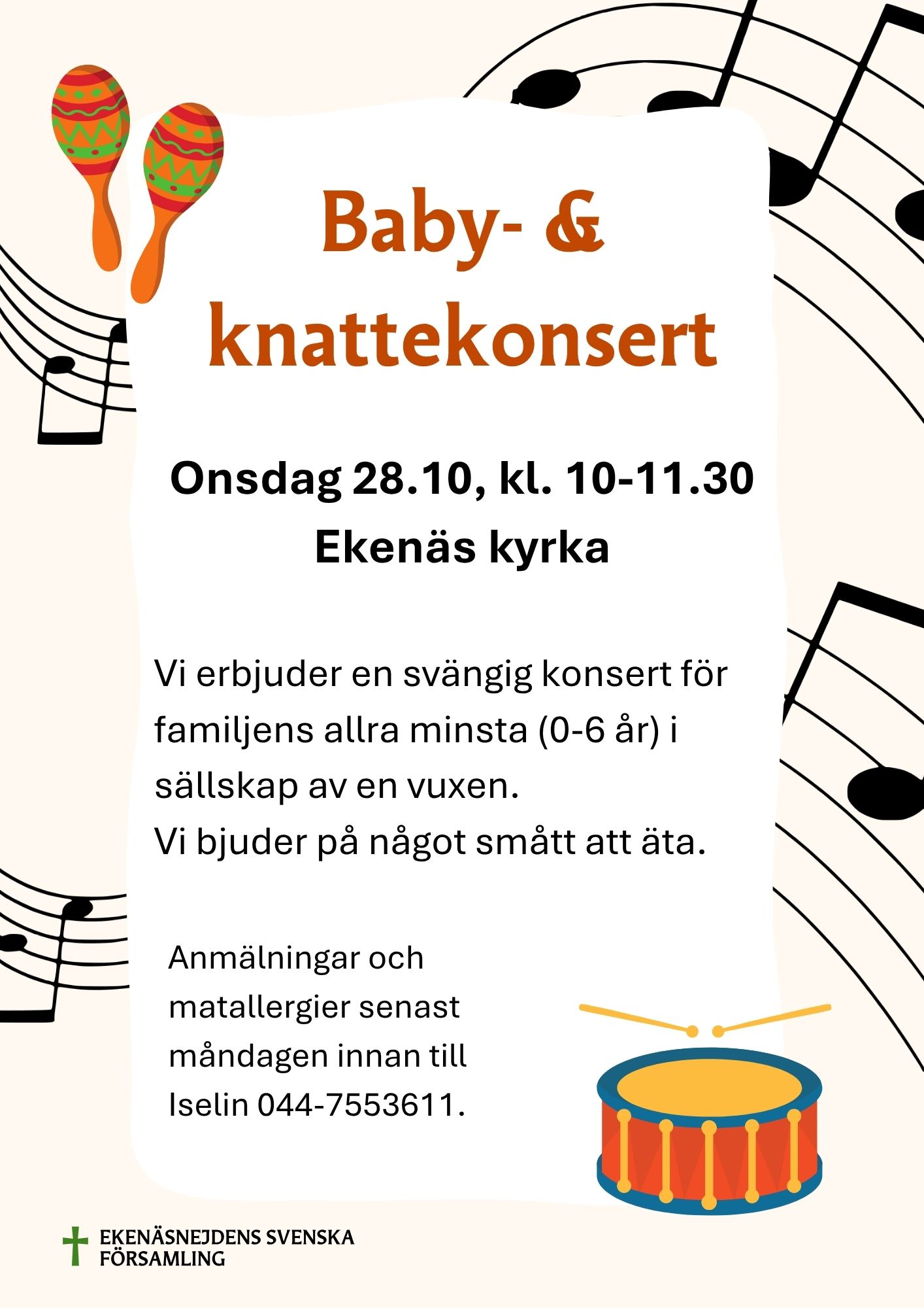 Baby- och knattekonsert i Ekenäs kyrka