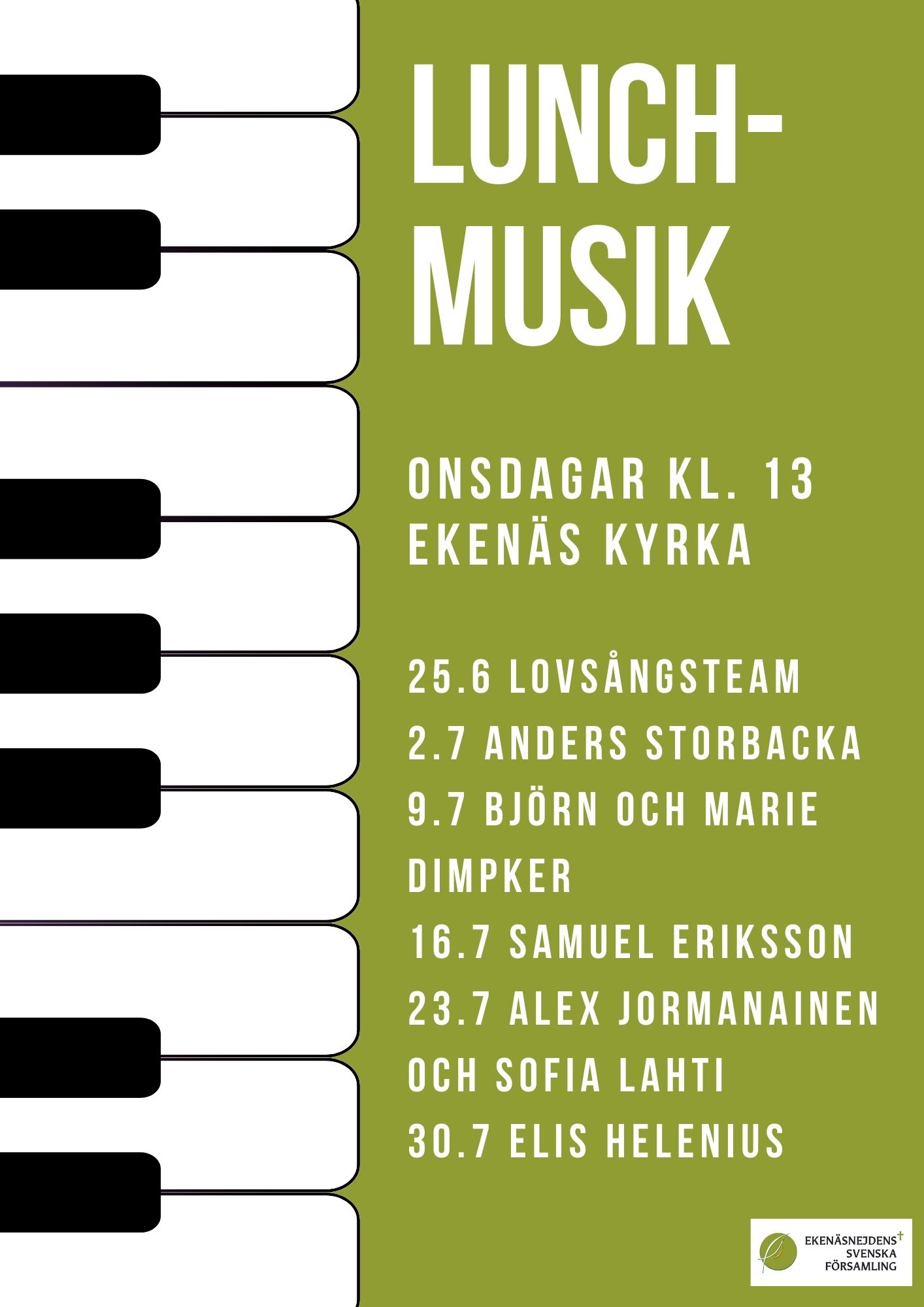 Lunchmusik affisch, texten finns i evenemanget