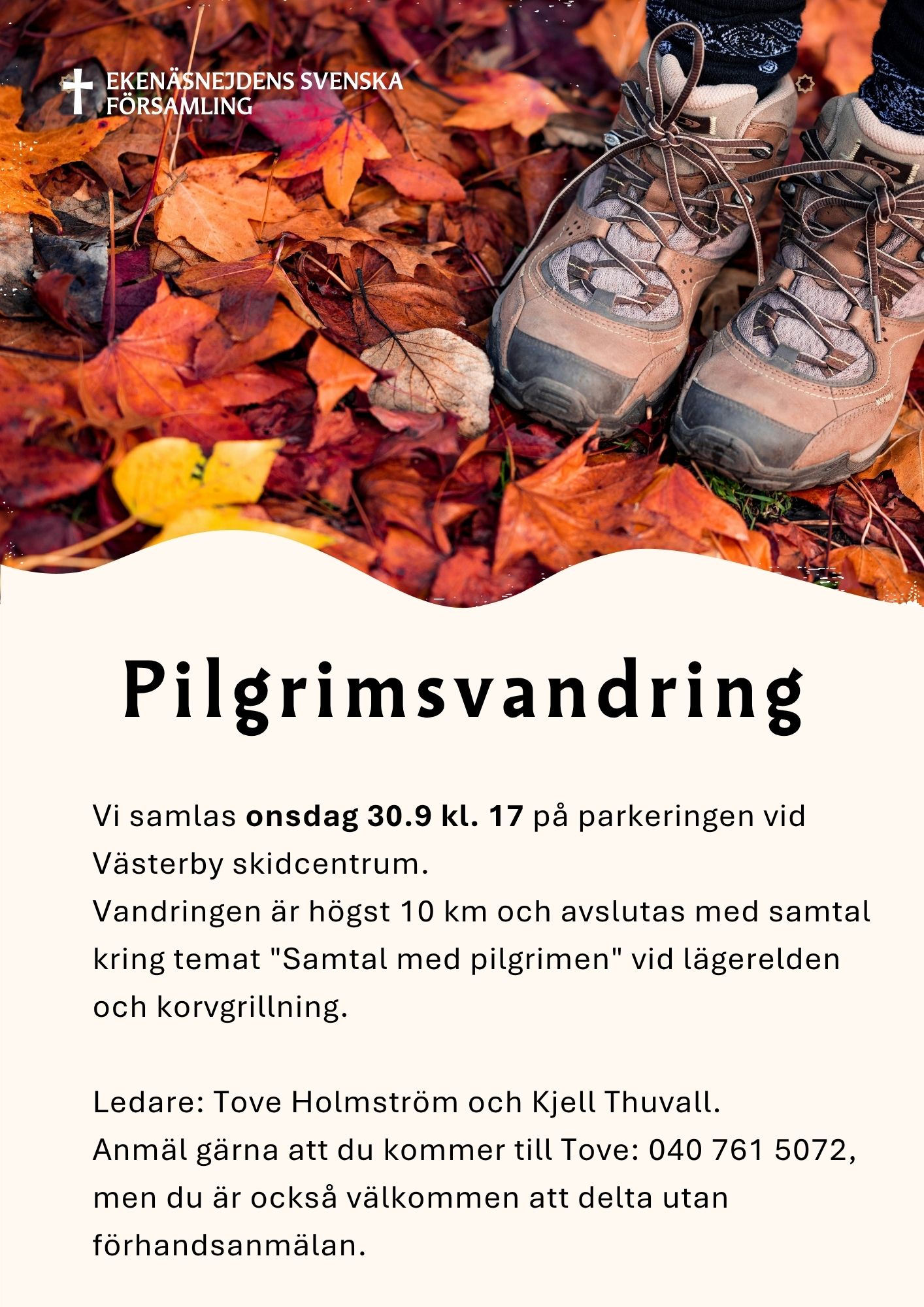 Pilgrimsvandring 30.9 kl. 17
