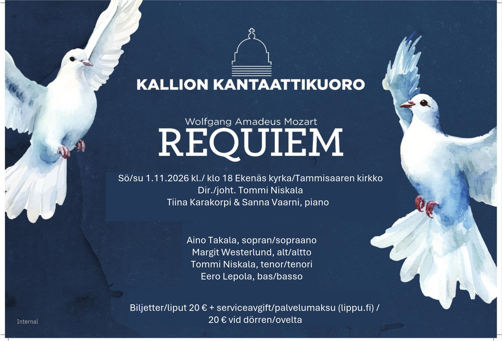 Konsert i Ekenäs kyrka 1.11 kl. 18