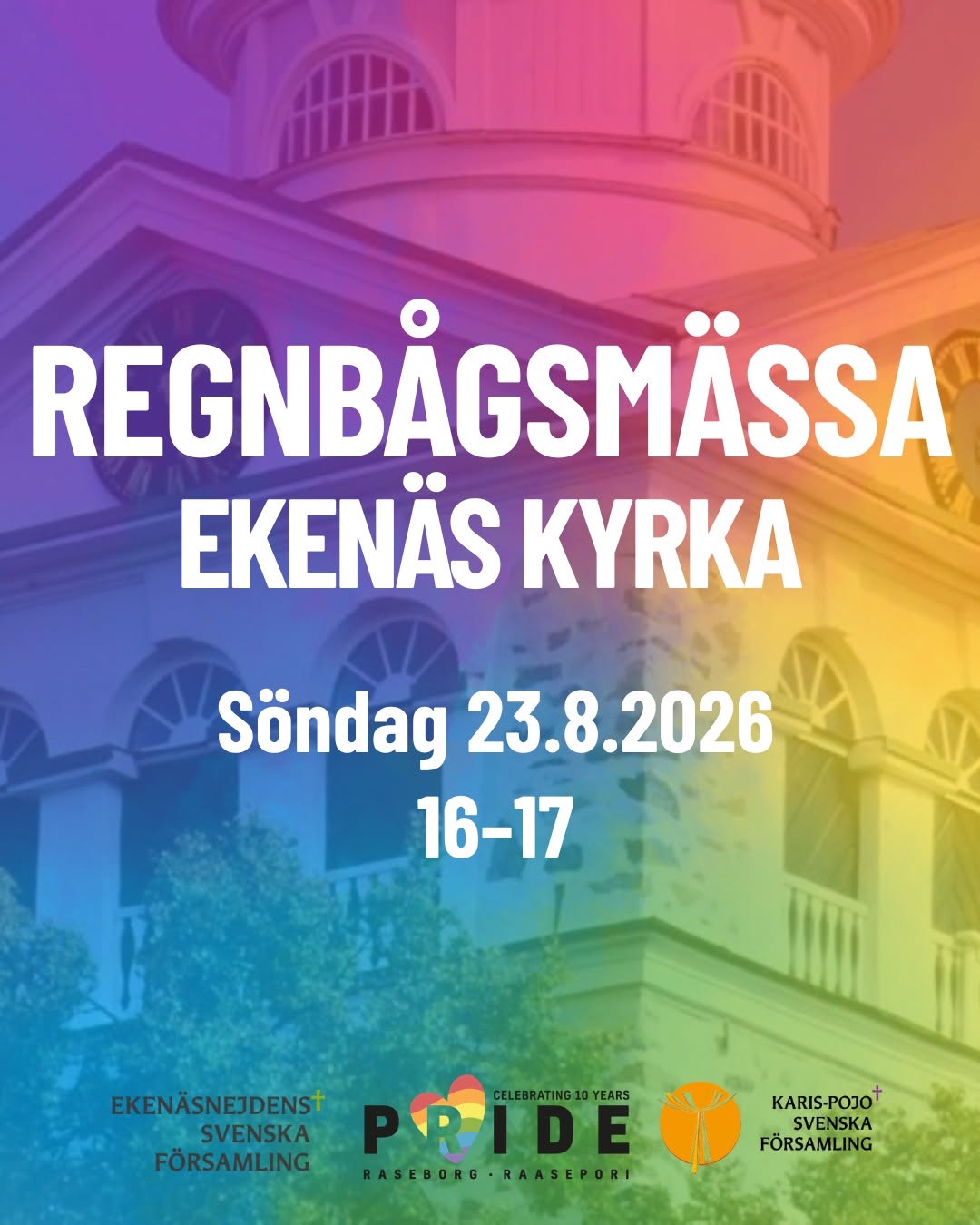 Regnbågsmässa 23.8 kl. 16, Ekenäs kyrka