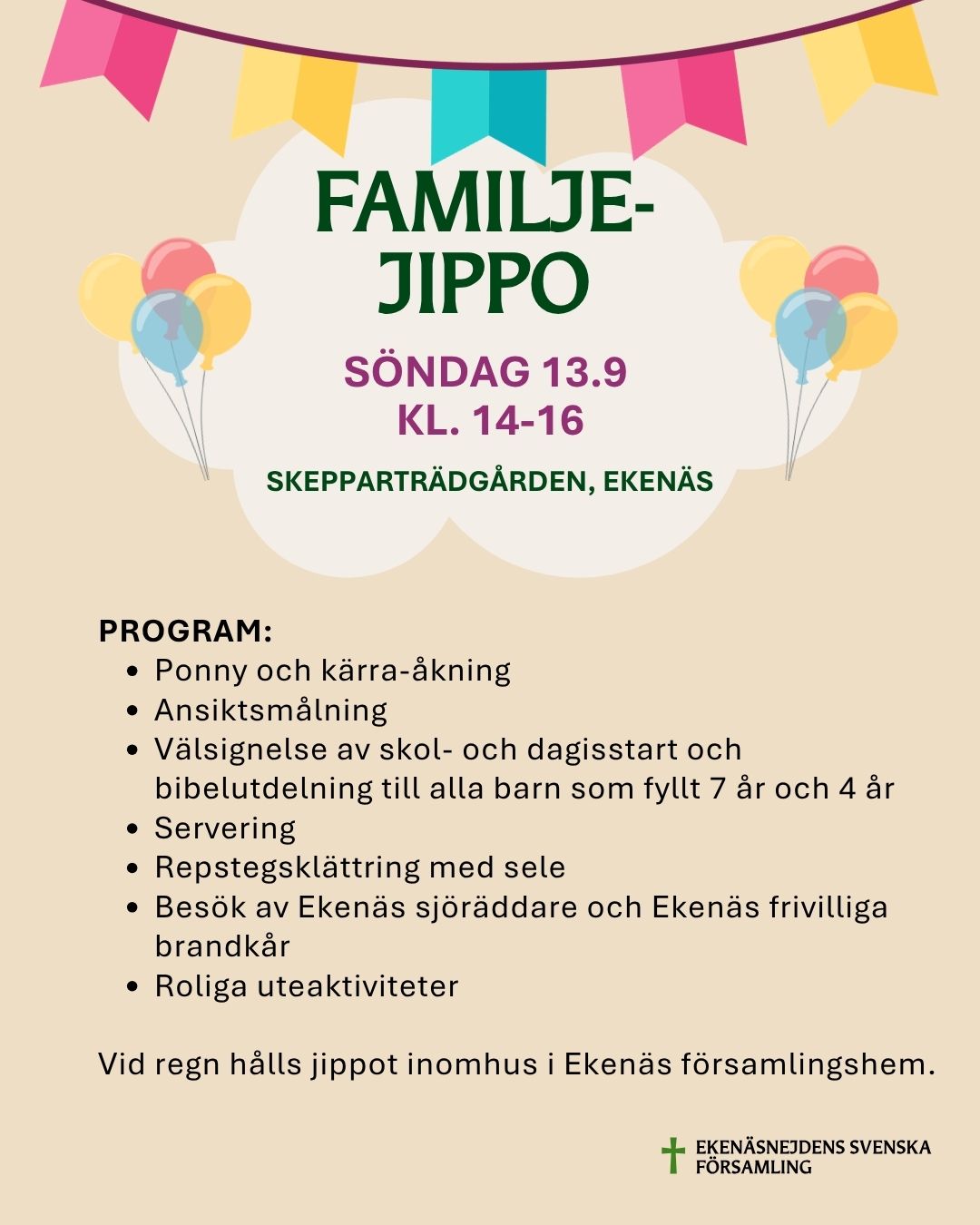 Familjejippo i Ekenäs 13.9 kl. 14